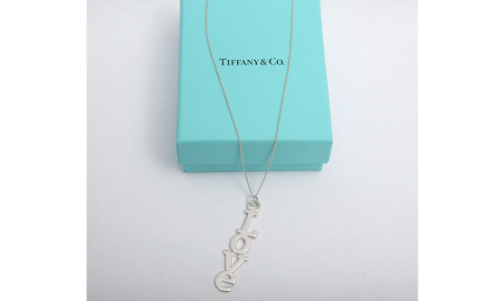 Tiffany & Co "Love" Pendant Necklace, 16 inches - 5.9g