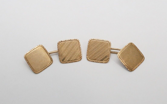 Vintage Birks 10k Yellow Gold Square Cufflinks, 5.4g