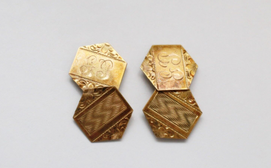 Vintage 10k Yellow Gold Cufflinks, 4.5g