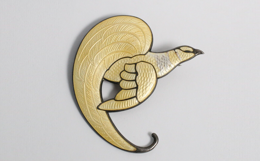 Vintage T Norway Sterling Silver Enamel Bird Brooch, 12.2g