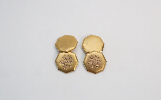 Vintage 10k Yellow Gold Men's Cufflinks, 4.5g