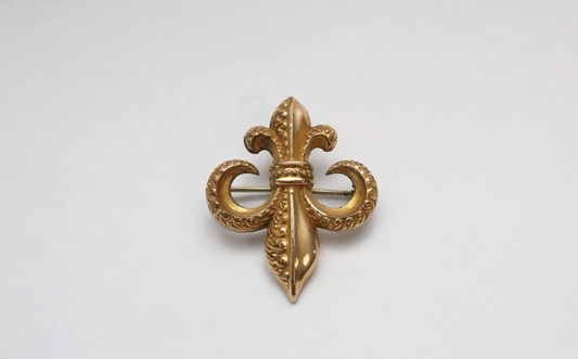 Vintage Gold Filled Fleur De Lis Flower Brooch/Pendant, 3.6g