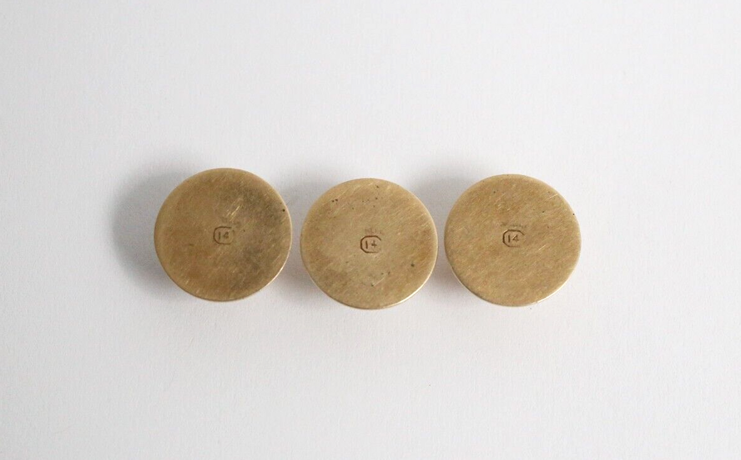 Vintage 14k Yellow Gold Shirt Studs Set of 3, 4.0g