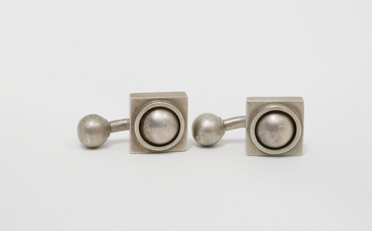 Vintage Sterling Silver Suspended Sphere Cufflinks, 25.1g