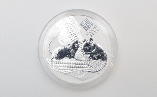 Fine Silver .999 2020 Australian "Year of the Mouse" 1 oz Silver Lunar Coin w/ Capsule