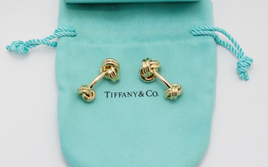 Tiffany & Co 18k Yellow Gold Classic Double Love Knot Cufflinks, 27.1g