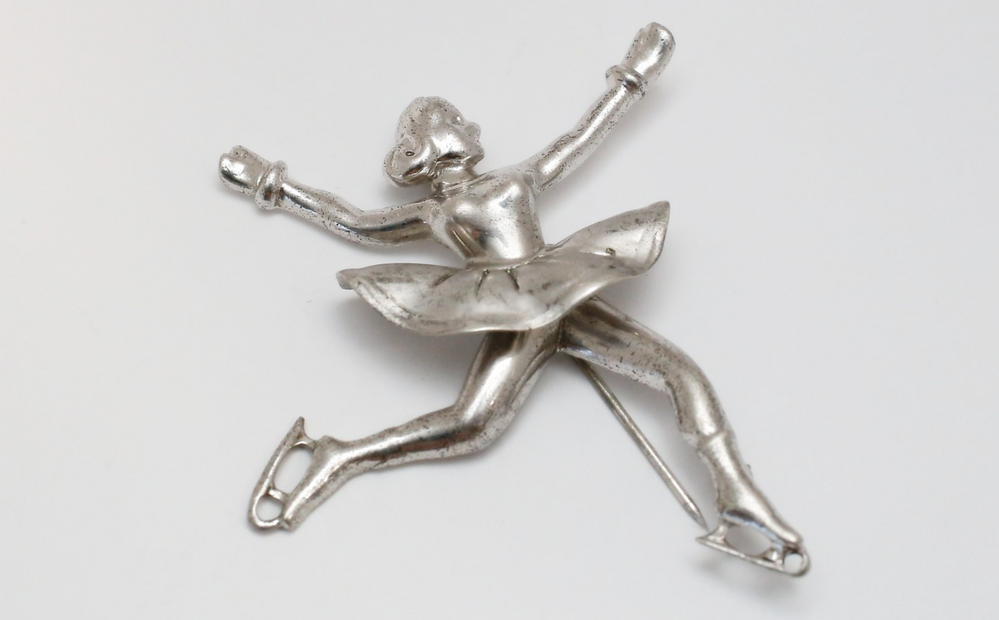 Vintage Sterling Silver Unicraft Ice Skater Brooch, 16.6g