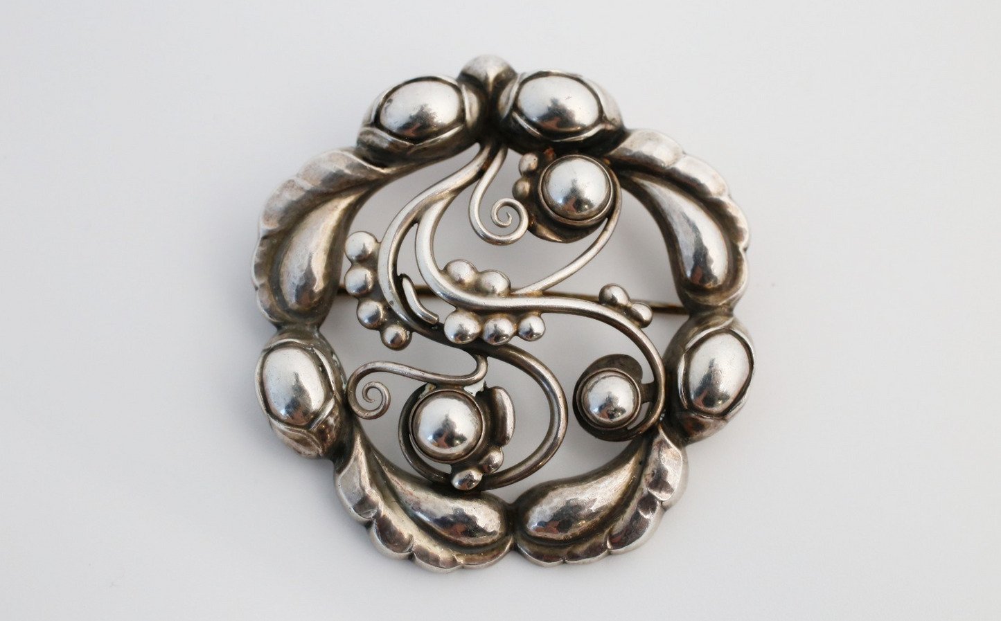 Georg Jensen Sterling Silver Brooch #159 Moonlight Blossom