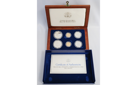 1993 Bill of Rights Commemorative Coins 6-Coin Set w/ Box & COA