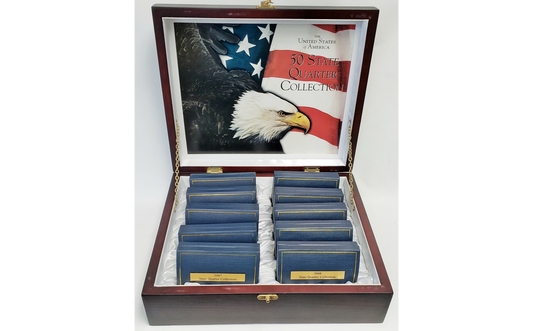 United States Of America 50 State UNC Quarter Collection & Case, Missing 3 Coins