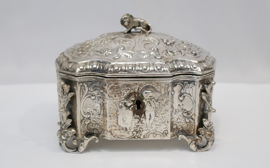 Antique Sterling Silver Esrog Box, 13.1 Oz
