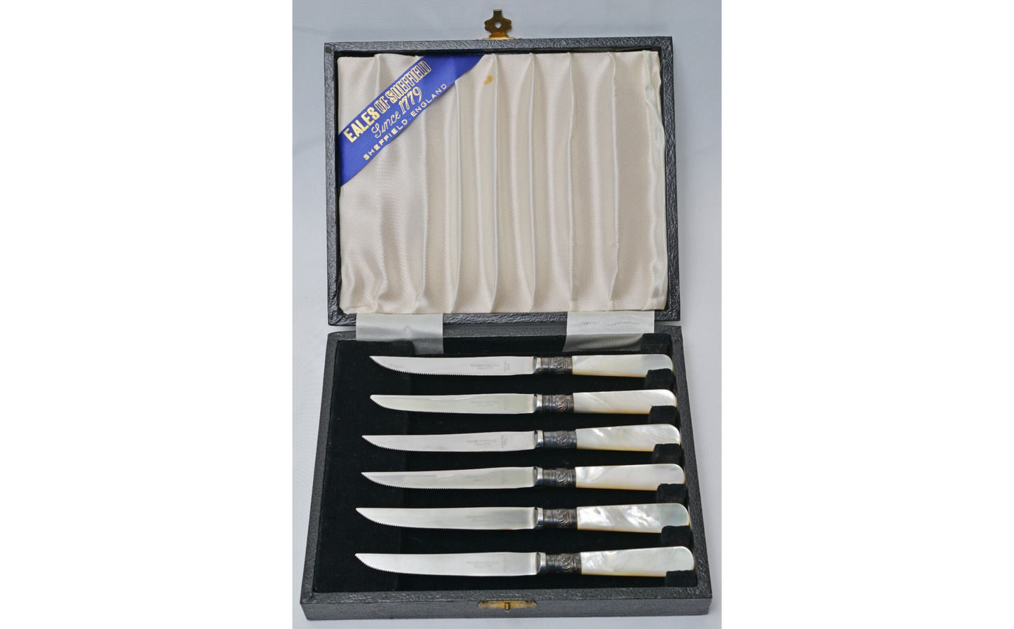 Eales of Sheffield Mother of Pearl 6pc Knife Set & Case