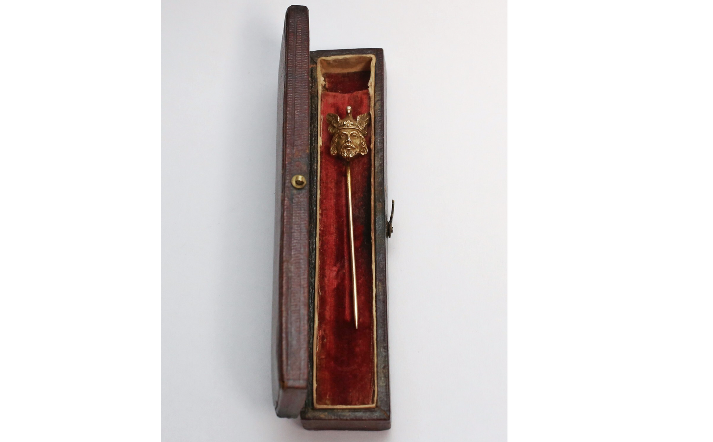 Antique 10k Yellow Gold Viking Stick Pin Circa 1910, 3.2g