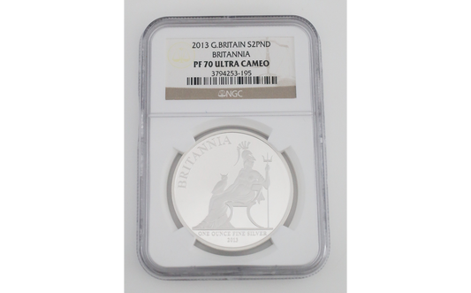 NGC PF70 Ultra Cameo 2013 Great Britain S2PND Britannia 1oz Fine Silver