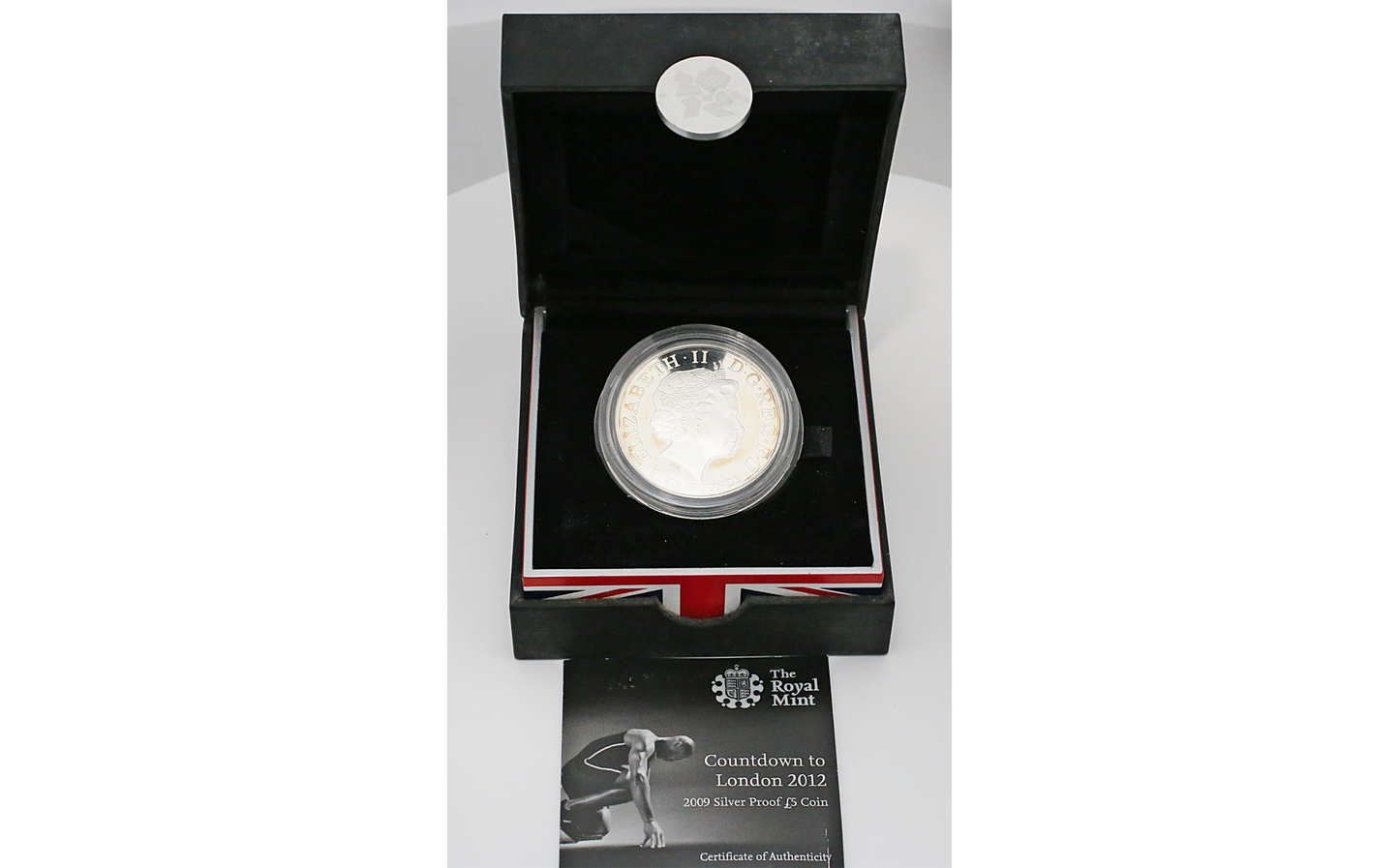 The Royal Mint 2009 Silver Proof Countdown to London Swimming Olympic Coin, 5 Pounds