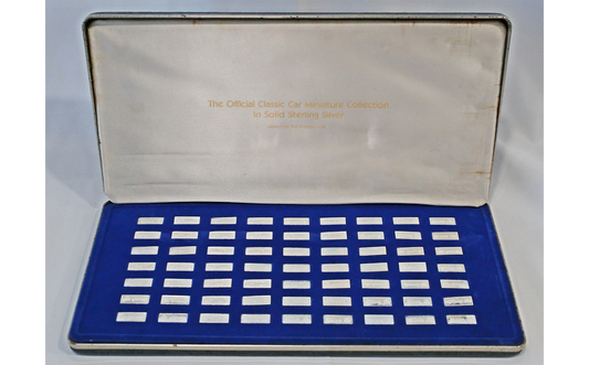 Franklin Mint Sterling Silver Classic Car Miniature Ingot Collection, 63 Piece Set
