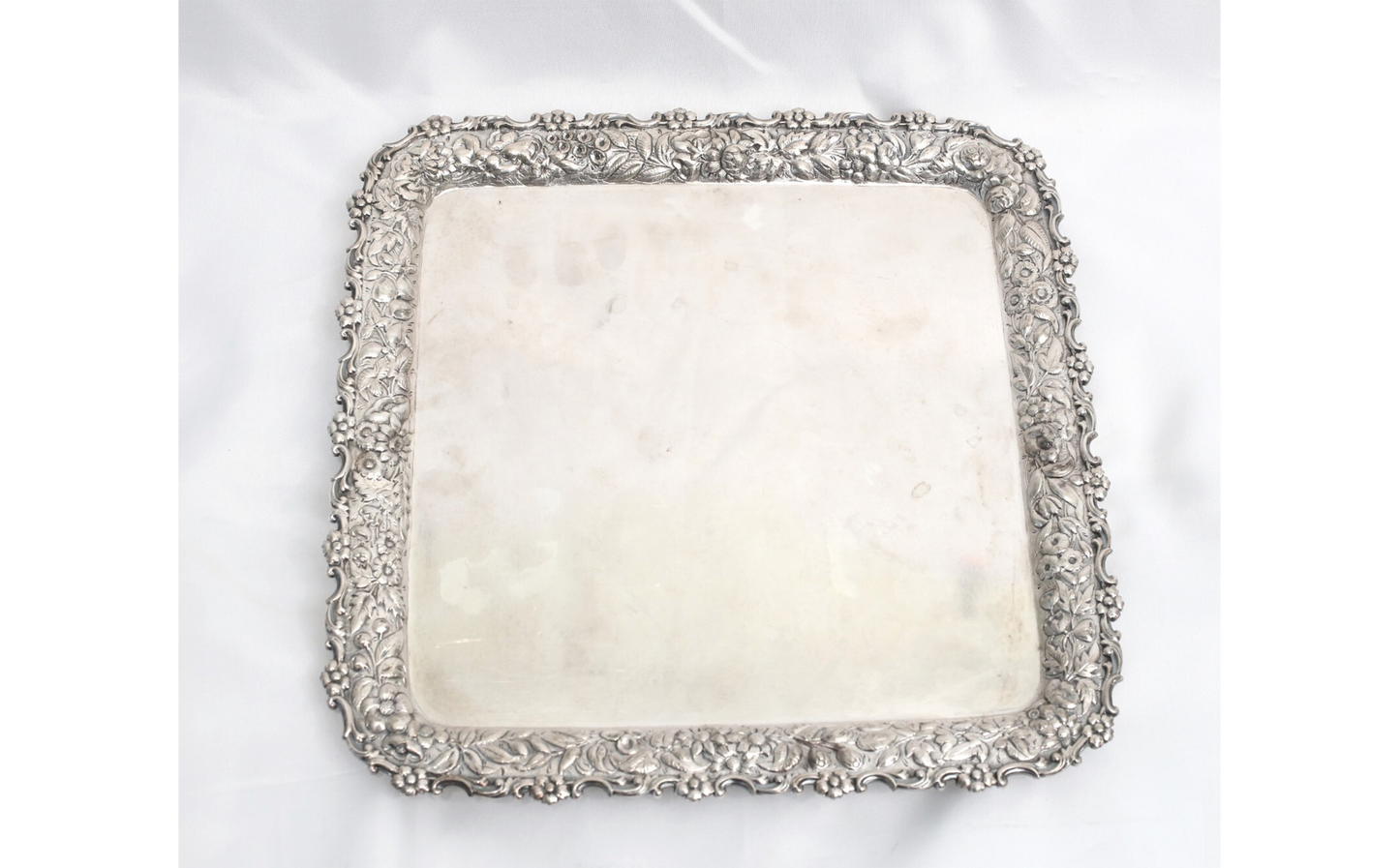 Antique Tiffany & Co Makers Silver-Soldered EP Square Serving Tray