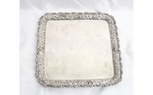 Antique Tiffany & Co Makers Silver-Soldered EP Square Serving Tray