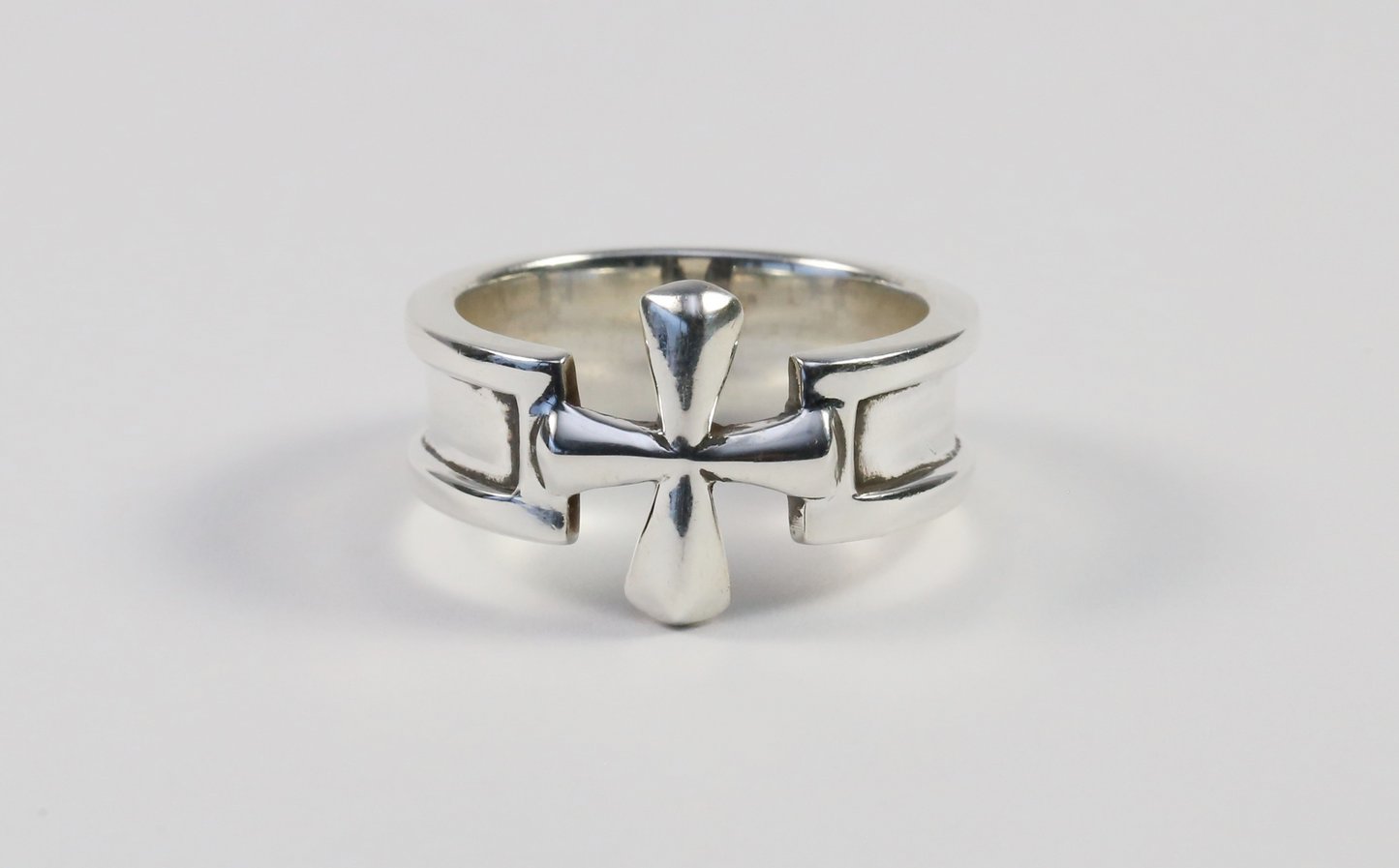 Sterling Silver Open Cross Ring, Size 13 - 13.0g