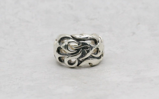 Sterling Silver Heavy Flame Ring, Size 14 - 32.5g