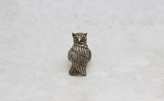 Sarda Sterling Silver Owl Ring, Size 9 - 13.0g