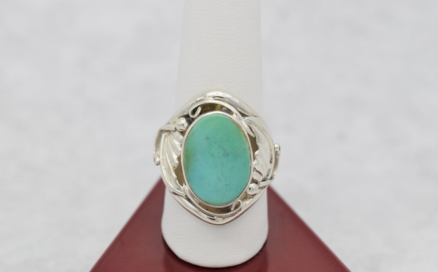 Sterling Silver Turquoise Ring, Size 10 - 12.3g