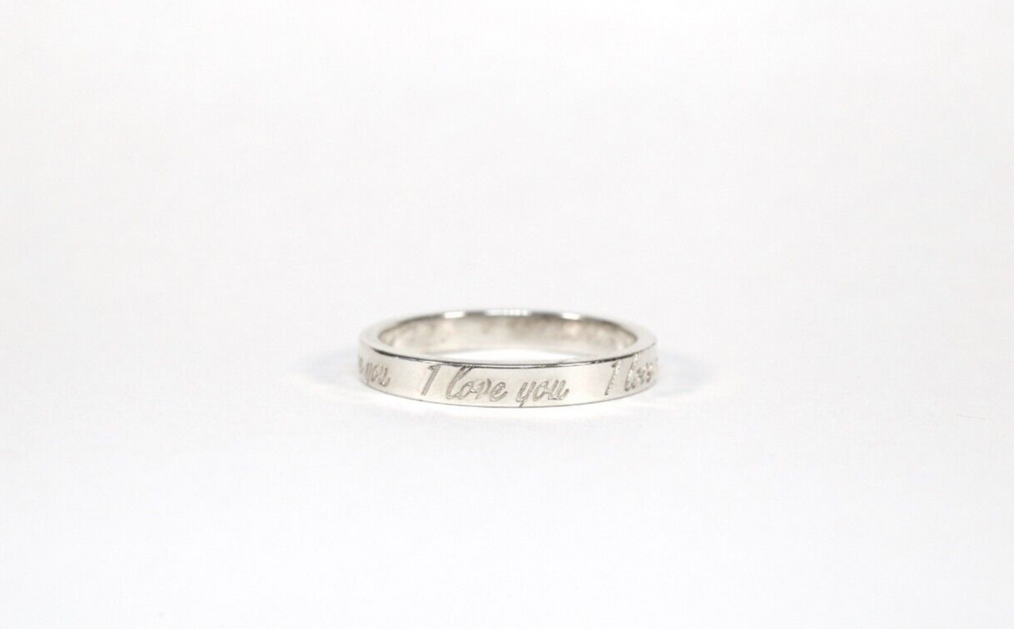 Tiffany & Co Sterling Silver "I Love You" Ring, Size 6.25 - 2.3g
