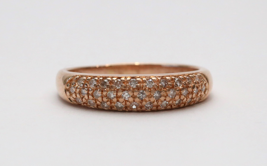 14k Rose Gold Multi Diamond Ring, Size 8.5 - 2.9g