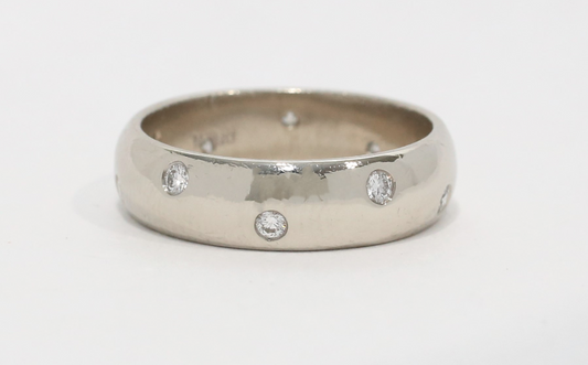 14k White Gold Diamond Ring, Size 9.75 - 7.7g