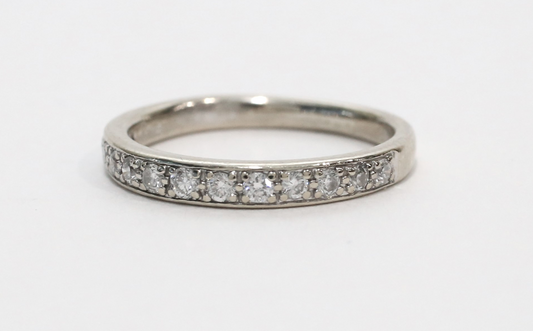 14k White Gold Diamond Band, Size 4.75 - 1.9g