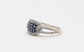 14k White Gold Diamond & Sapphire Ring, Size 7.5 - 4.7g