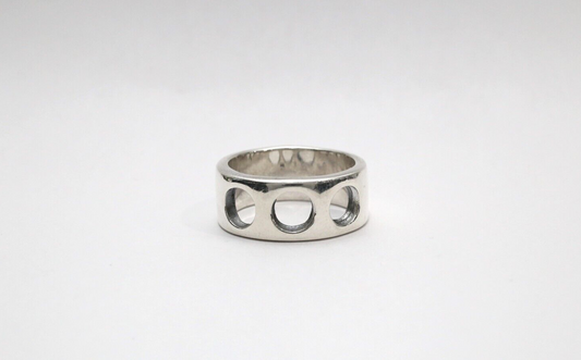 Sterling Silver Solid Contemporary Ring, Size 13 - 17.4g