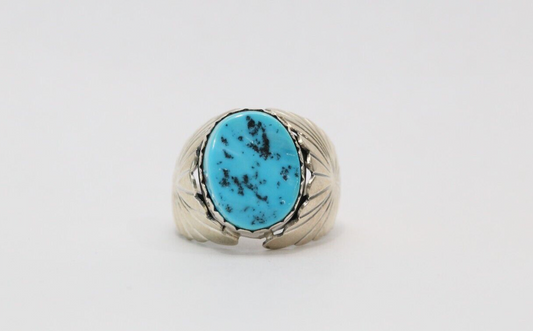 N Juan Sterling Silver Turquoise Ring, Size 9.5 - 11.8g