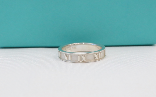 Tiffany & Co. Sterling Silver Narrow Atlas Ring, Size 6.75 - 2.8g