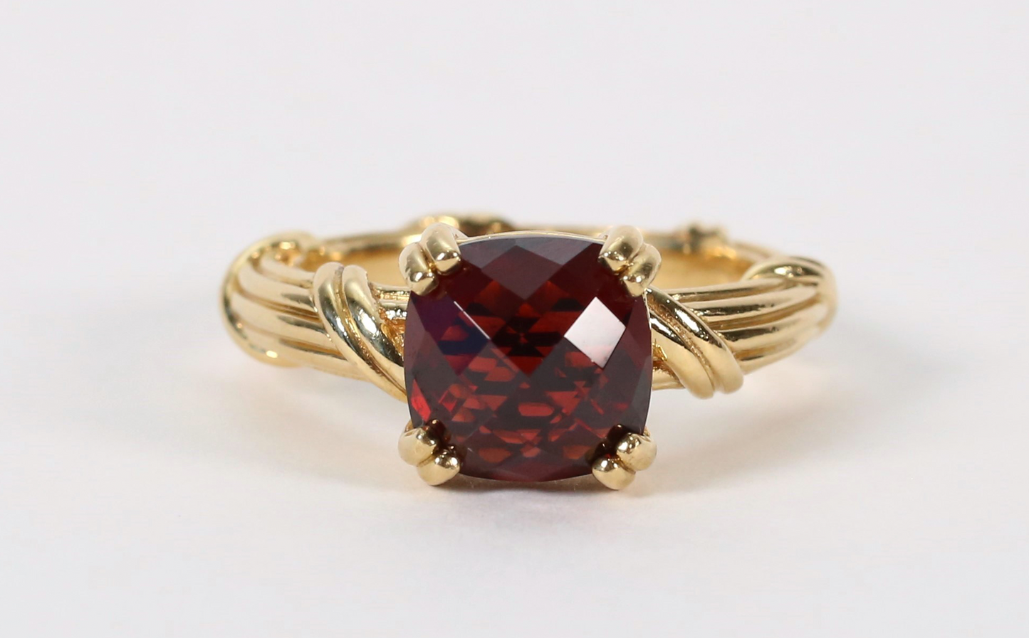 18k Yellow Gold Peter Thomas Roth Garnet Cocktail Ring, Size 10 - 11.9g