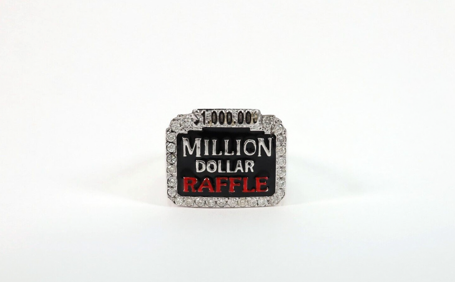 14k White Gold Diamond Million Dollar Raffle Ring, Size 13.5 - 29.0g