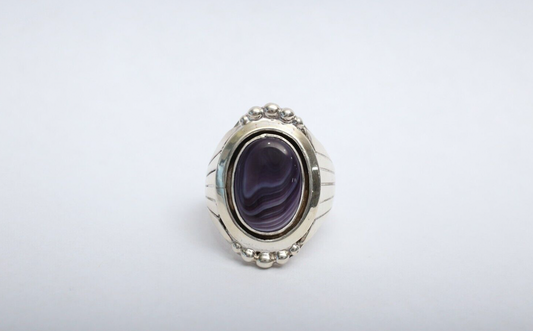 Navajo Sterling Silver Wampum Ring, Size 12 - 24.0g