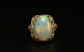 14k Yellow Gold Filigree Cabochon Opal Ring, Size 5.75 - 5.0g