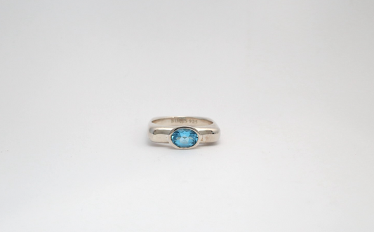 Birks Sterling Silver Squared Ring, Size 9.5 - 7.8g