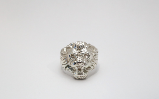 Sterling Silver Lion Ring, Size 10 - 18.2g