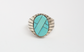 Native American Sterling Silver Inlaid Turquoise Ring, Size 12 - 11.2g