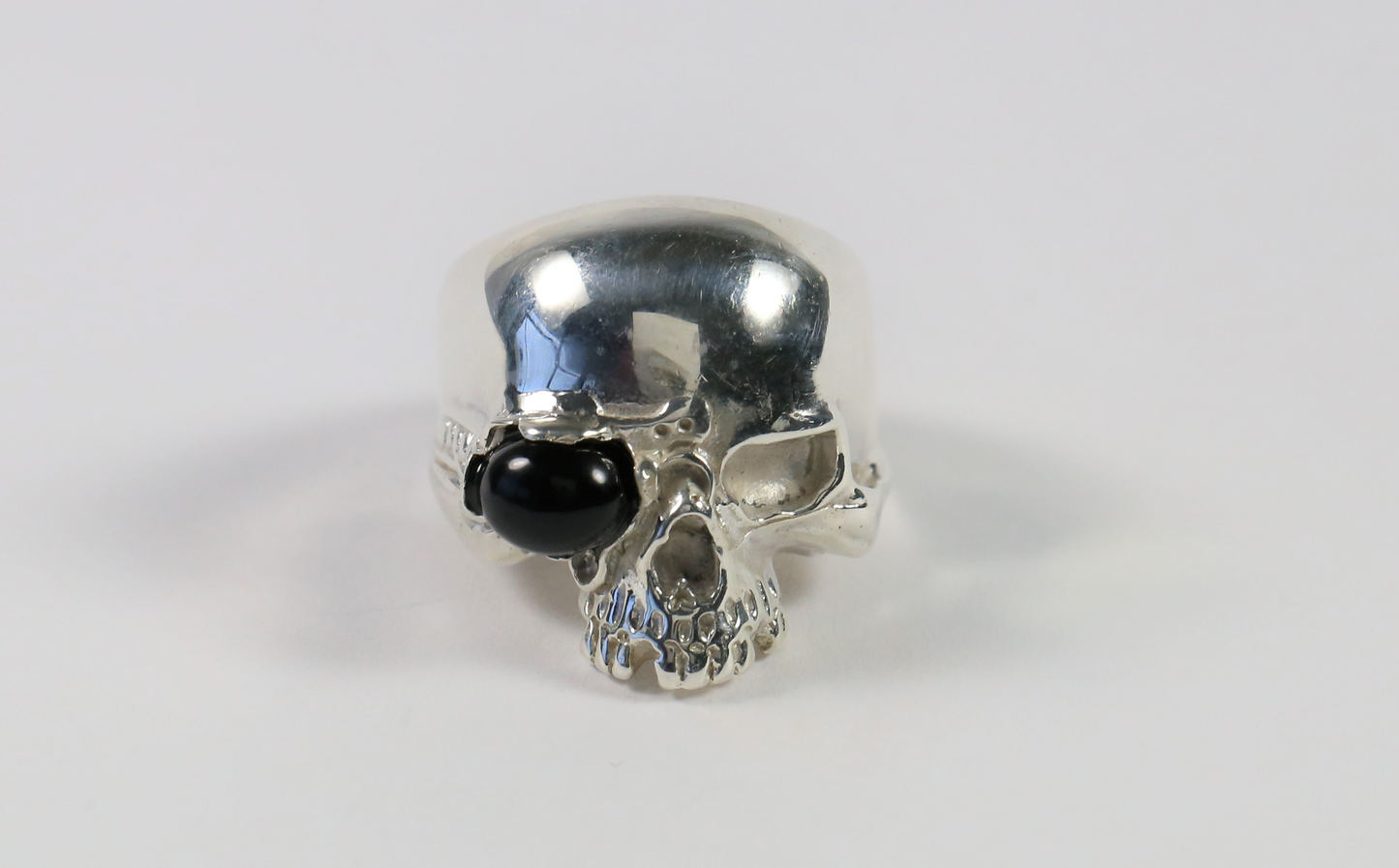Sterling Silver Skull & Eyepatch Ring, Size 9 - 14.2g