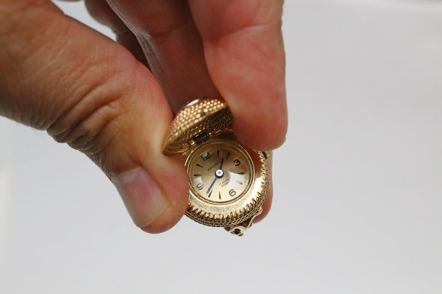 Vintage 14k Yellow Gold Dome Watch Ring, Size 3.75/4.5 - 16.5g