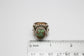 Sterling Silver Ornate Green Turquoise Ring, Size 5 - 14.4g