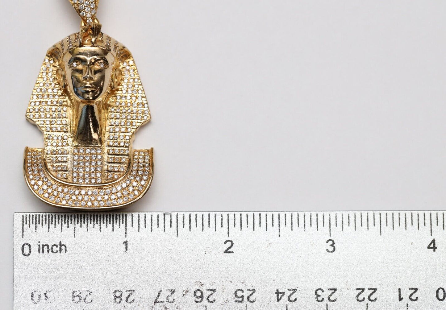 14k Yellow Gold Diamond Pharaoh Pendant, 63.5g