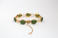 14k Yellow Gold Jade Chinese Bracelet, 7 inches - 16.5g