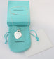 Tiffany & Co Sterling Silver Pink Enamel Border Heart Pendant Necklace, 18 inches