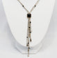 Sterling Silver Multi-Strand Beaded Lariat Necklace, 19 inches - 11.5g