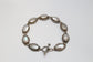 Sterling Silver Mother of Pearl Oval Link Bracelet, 9 inches - 24.7g