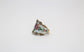 Vintage Sterling Silver Enamel Floral Ring, Size 7.25 - 6.6g